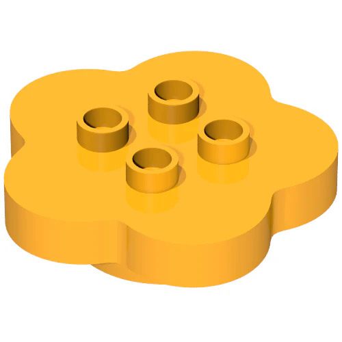 Part 15515 – Duplo, Brick Round 4 x 4 Flat Top Scalloped with 2 x 2 Studs