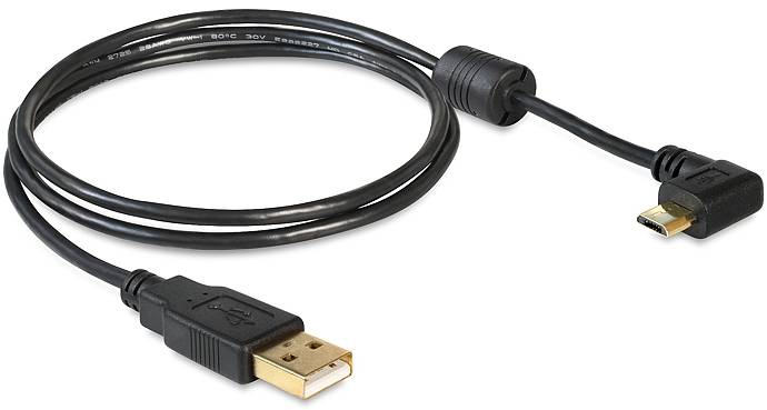 Delock USB-kabel USB 2.0 USB-A kontakt, USB-Micro-B-kontakt 1.00 m Svart 83147