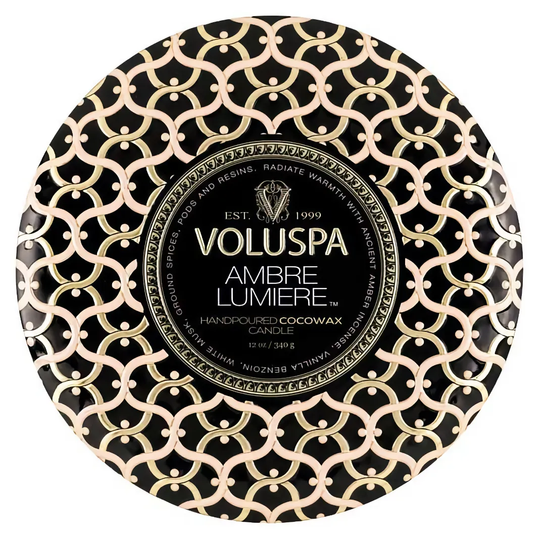 Voluspa Maison 3-Wick Tin Candle Ambre Lumiere