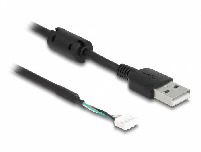 Delock USB-kabel USB 2.0 USB-A kontakt, Benkontakt 4-polig 1.50 m Svart 12089