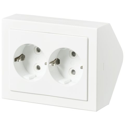 ABB 402EE-884 Hörnbox 2-vägs, vit, jordad