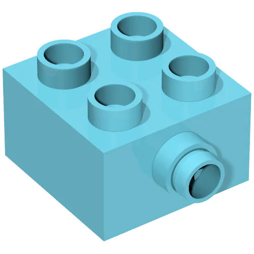 Part 22881 – Duplo, Brick 2 x 2 with Pin on Side with Groove