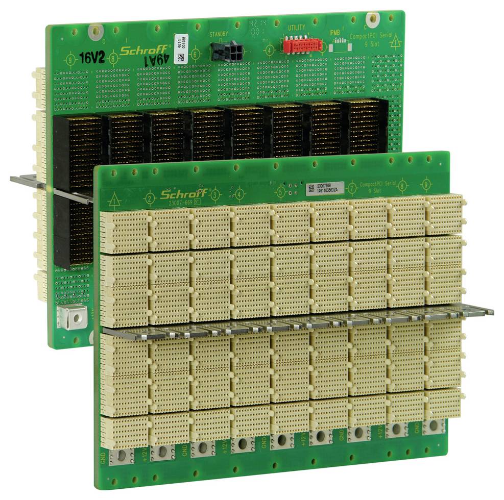 nVent SCHROFF 23007669 19 tum CPCI seriell backplane 3 U Flerfärgad