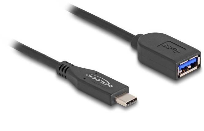 Delock USB-C Kabel USB-C®-kontakt, USB-A uttag 0.50 m Svart 60568