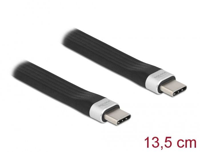Delock USB-C Kabel USB-C®-kontakt, USB-C®-kontakt 0.14 m Svart 85770