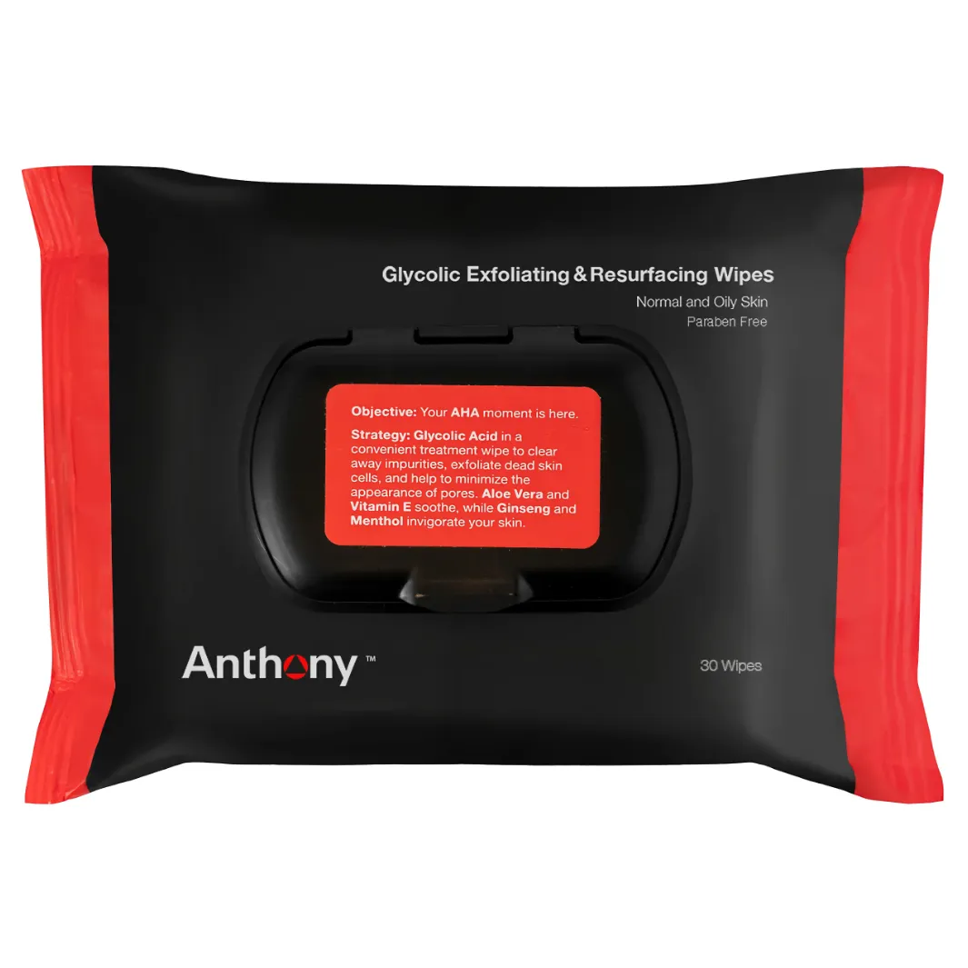 Anthony Glycolic Exfoliating and Resurfacing Wipes