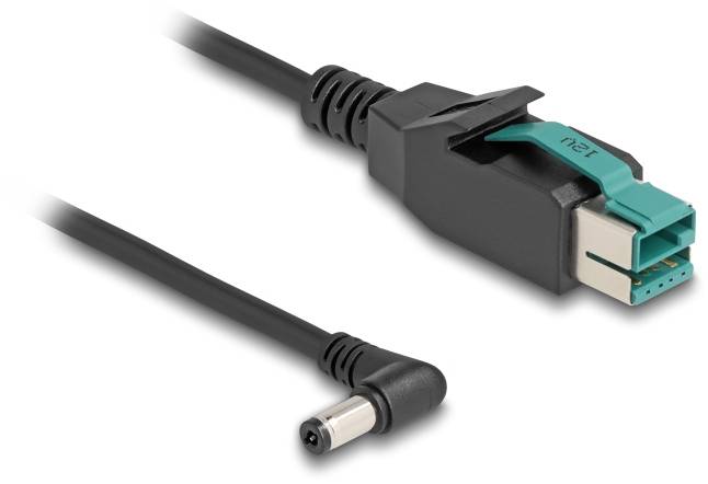Delock USB-strömkabel Drivs via USB 12V kontakt, DC-kontakt 5,5 mm 2.00 m Svart 80012