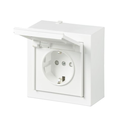 ABB 20ESW-884 Vägguttag 1-väg, vit, utanpåliggande