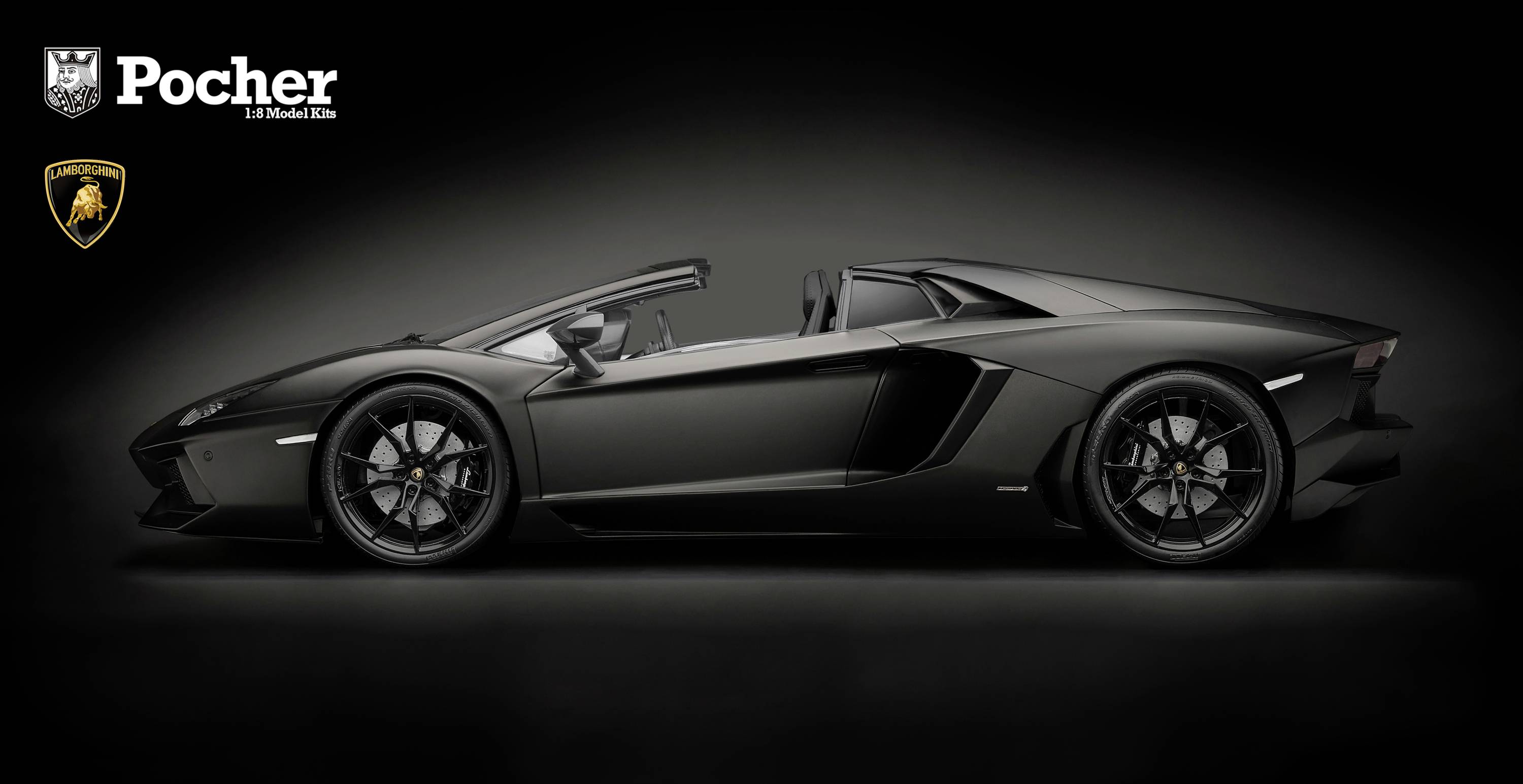 Pocher Lamborghini Aventador LP700-4 Roadster Nero Nemesis 1:8 Modellbil