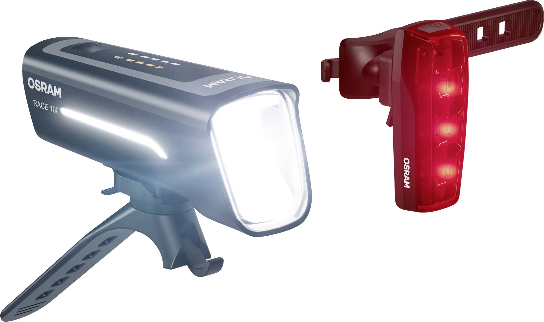 Osram Automotive RACE 100 SET Cykelbelysning-set LED Uppladdningsbara batteri Svart