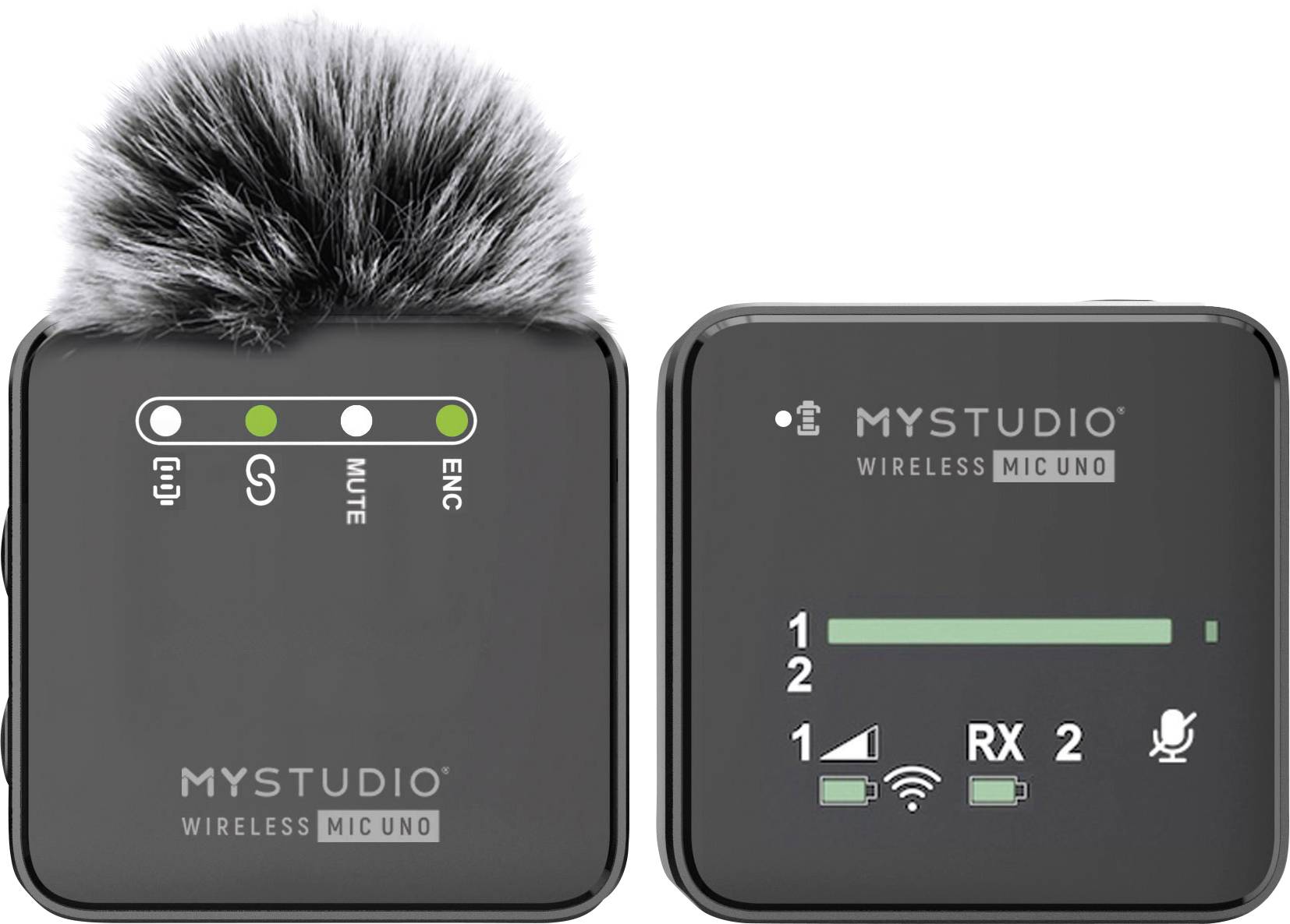 Myggmikrofon Studiomikrofon Easypix MyStudio Mic UNO Sändare signal:Sladd, Trådlös inkl. vindskydd, inkl. mikrofonväska