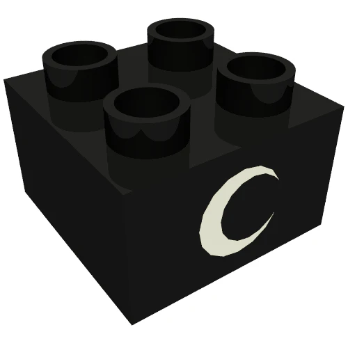 Part 3437pe2 – Duplo, Brick 2 x 2 with Eye with White Spot Pattern on Both Sides – Type 2