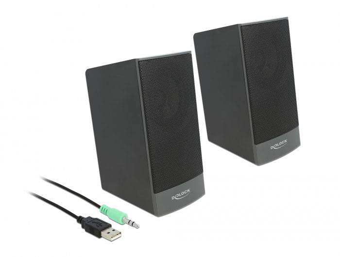 Delock 27001 2.0 Datorhögtalare Sladd 3 W Svart