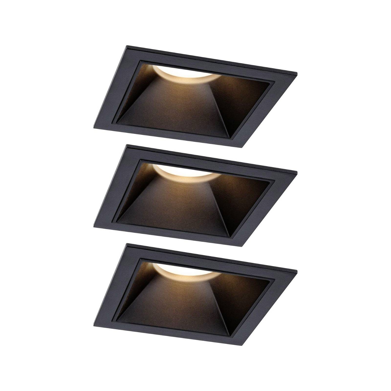 Paulmann 93125 Cole LED-inbyggnadsbelysning Set 3 st LED 18 W Svart