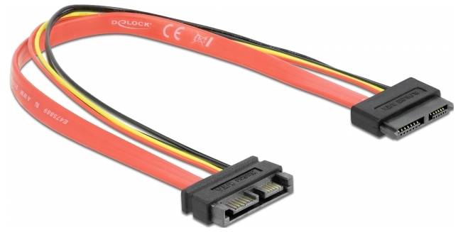 Delock Ström, Diskenhet Förlängningskabel [1x Slimline-SATA-kombi hane 7+6 pol – 1x Slimline-SATA-kombi hona 7+6 pol] 30