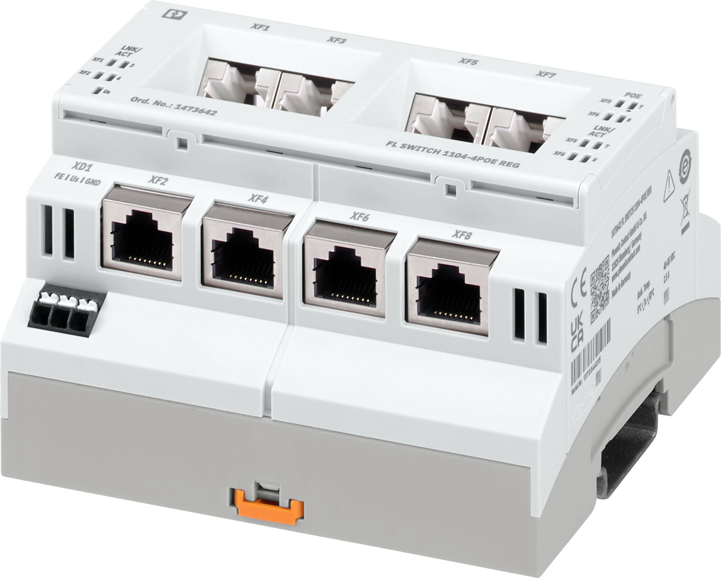 Phoenix Contact 1473642 FL SWITCH 1104-4POE REG Industrial Ethernet Switch 4×4-port