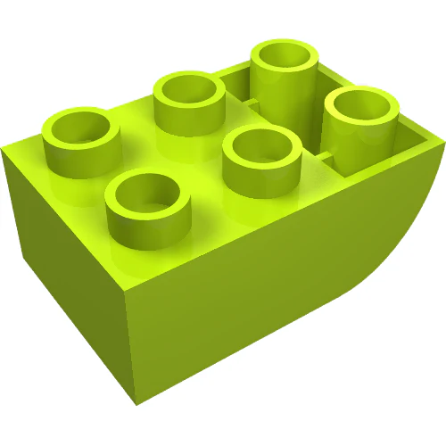 Part 98252 – Duplo, Brick 2 x 3 Slope Curved Inverted