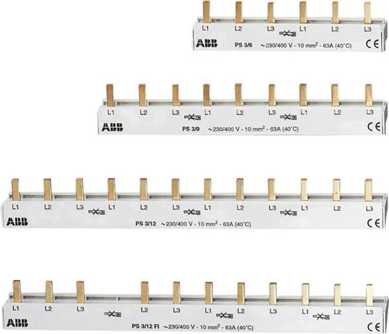 ABB 2CDL231001R1009 ABB PS3/9 1st(e) 158mm samlingsskena Phase busbar Antal serier 3 Grå 3-polig 10 mm² 1 st