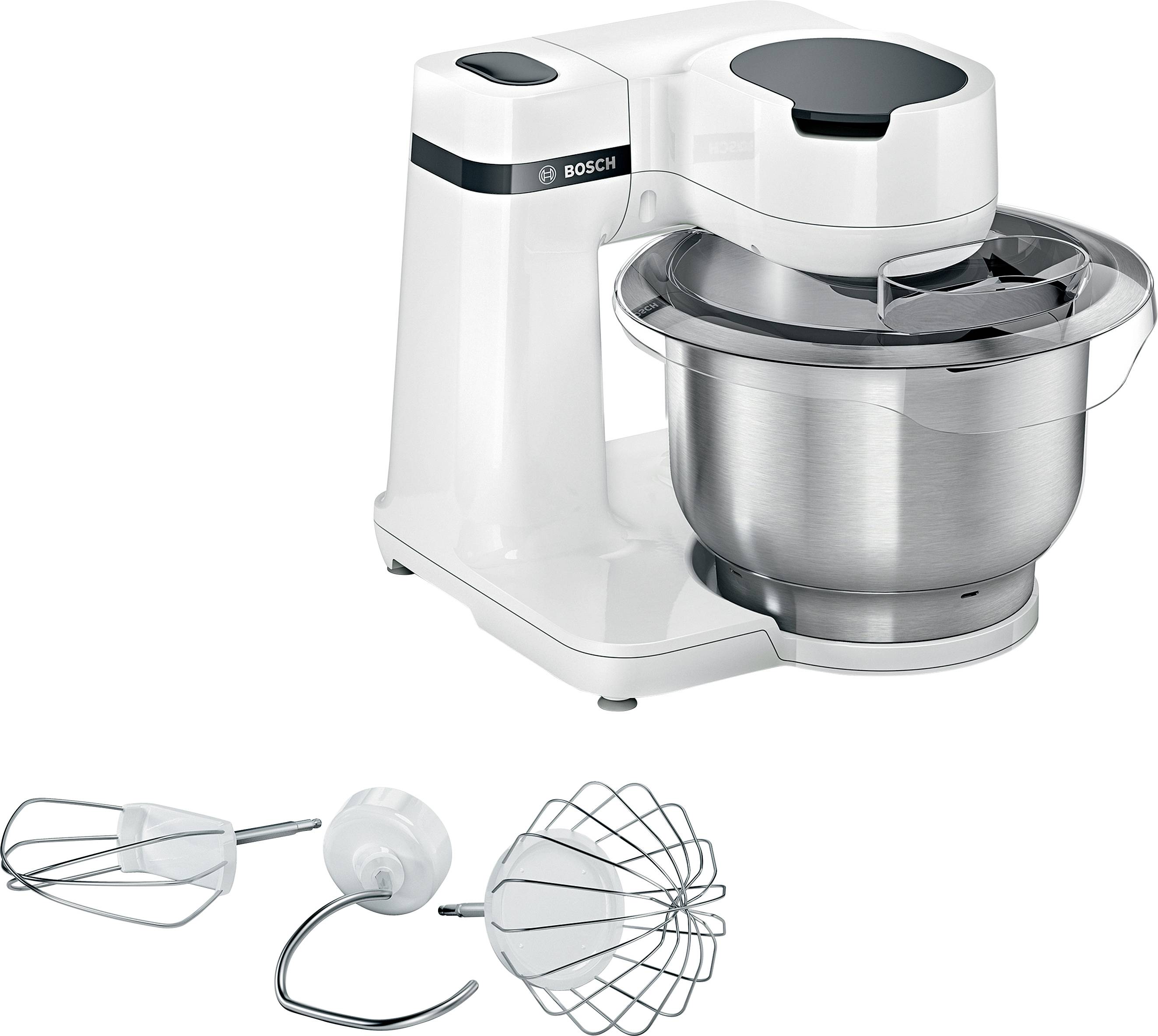 Bosch MUM Serie 2, 700 Watt, Edelstahl-Rührschüssel, weiß Köksmaskin 700 W Vit