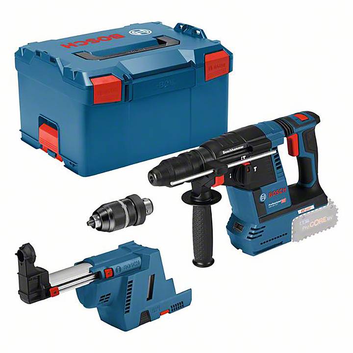 Bosch Professional GBH 18V-26F + GDE SDS-Plus-Borrhammare batteri 18 V Li-Ion exkl. batteri/laddare, Utan laddare, inkl.