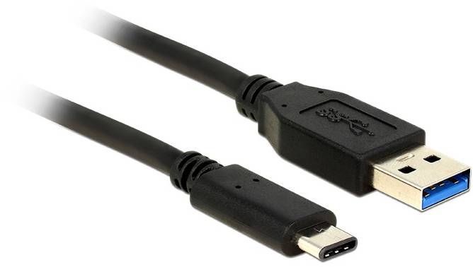 Delock USB-kabel USB-A kontakt, USB-C®-kontakt 0.50 m Svart 83869