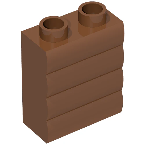 Part 18783 – Duplo, Brick 1 x 2 x 2 with Log Profile