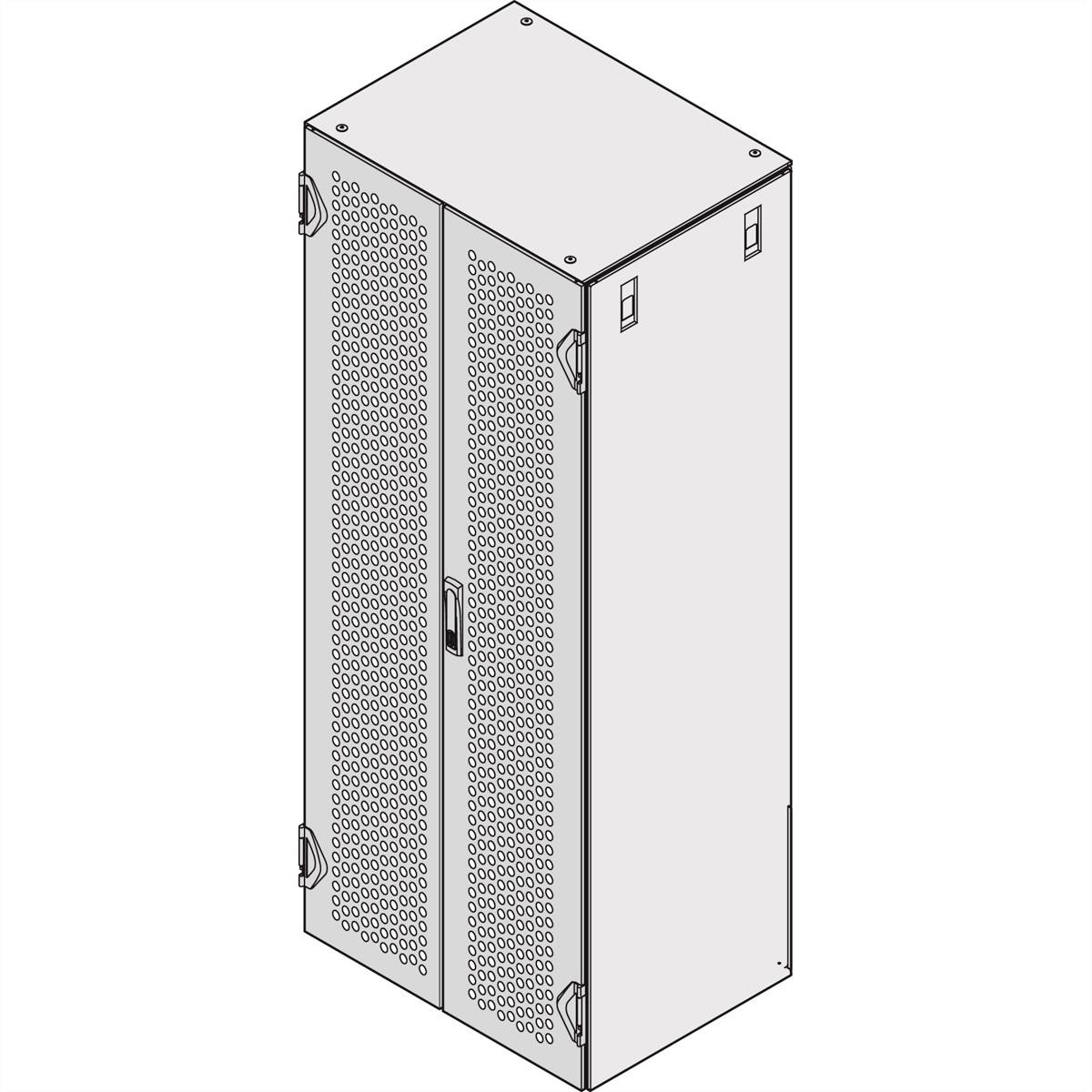nVent SCHROFF 22130691 19 tum Nätverksskåp-dubbeldörr, perforerad Grå-vit (RAL 7035)
