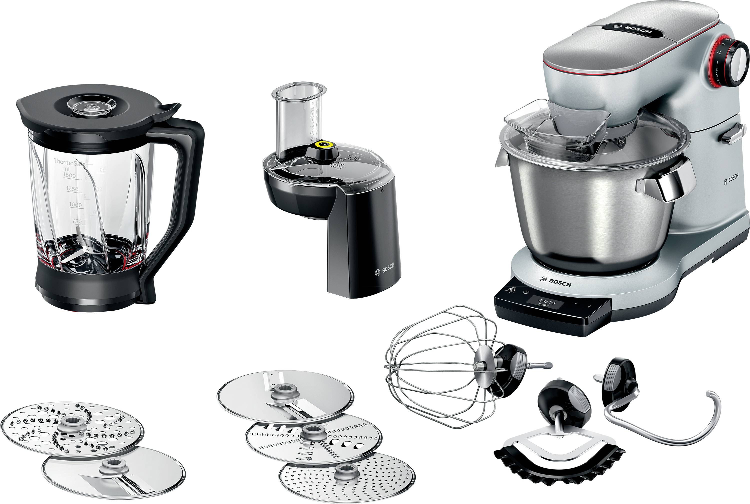 Bosch Küchenmaschine Serie 8 OptiMUM, 1600 Watt, silber Köksmaskin Rostfritt stål