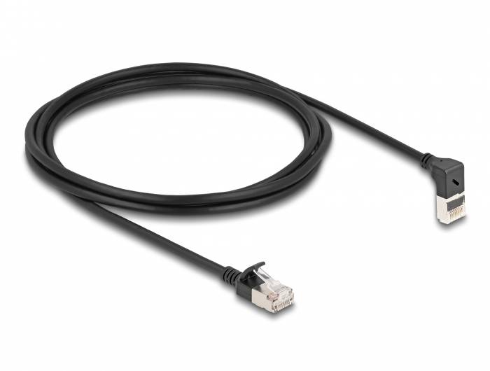 Delock 80288 RJ45 Nätverkkabel, Patchkabel CAT 6A S/FTP 2.00 m Svart 1 st
