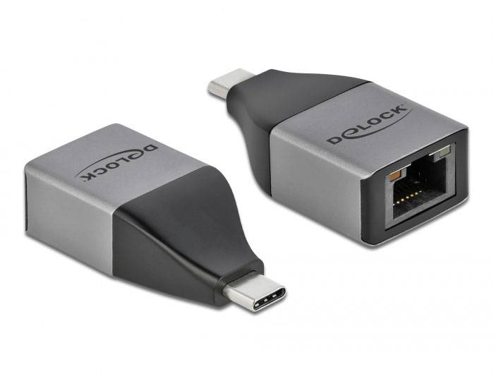 Delock USB 2.0 Adapter [1x USB-C® hane – 1x RJ45 hona] 64118