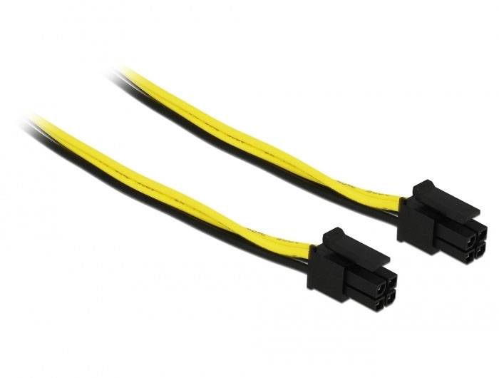 Delock Seriell Anslutningskabel [1x Micro Fit 3.0 4 PIN-kontakt – 1x Micro Fit 3.0 4 PIN-kontakt] 0.2 m Svart, Gul