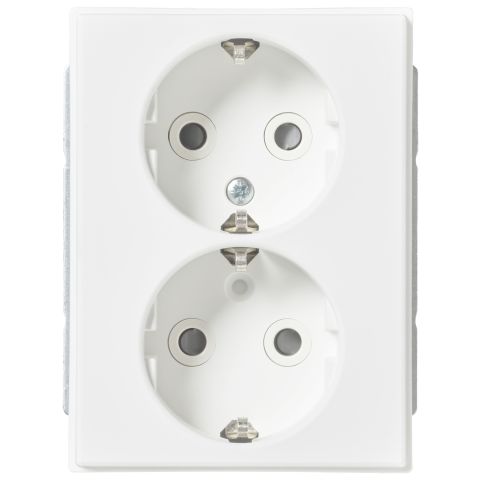 ABB 302EUC-884 Vägguttag 2-vägs, vit, jordad