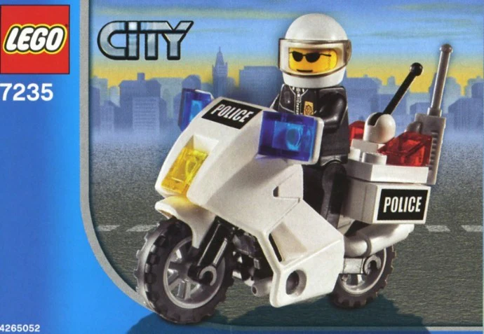 Set 7235 – Police Motorcycle – Black/Green Sticker Version