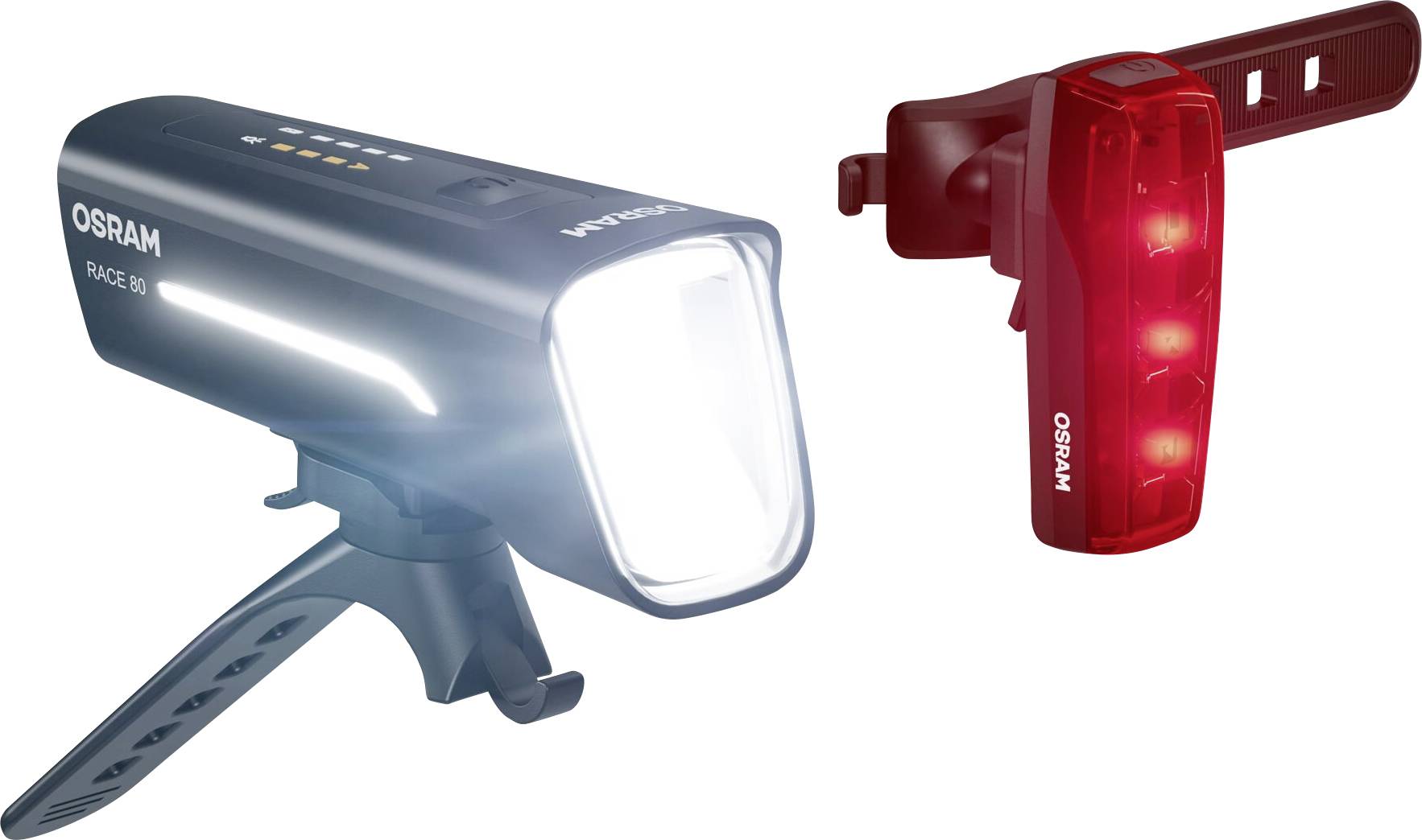 Osram Automotive RACE 80 SET Cykelbelysning-set LED Uppladdningsbara batteri Svart