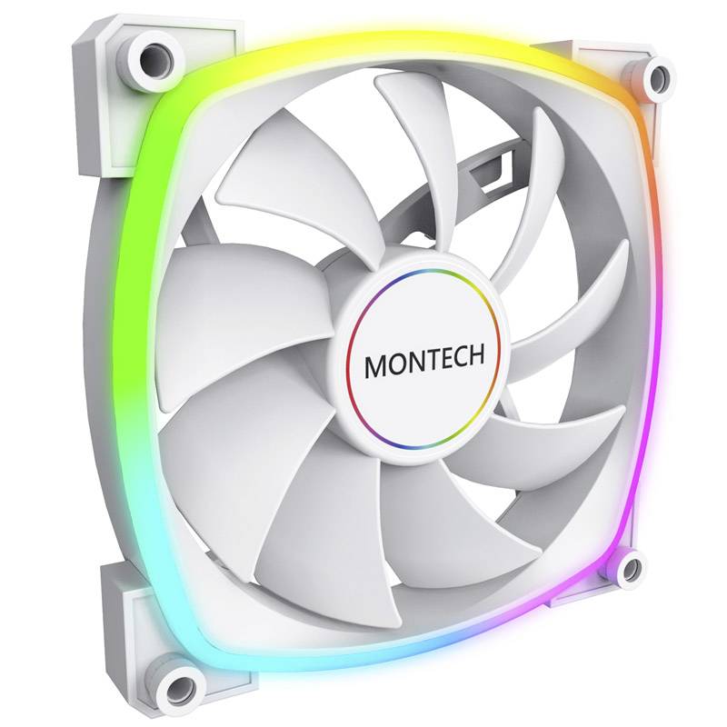 MONTECH Montech AX140 PWM ARGB Lüfter – 140mm, weiß Chassi-fläkt Vit (B x H x D) 140 x 140 x 25 mm