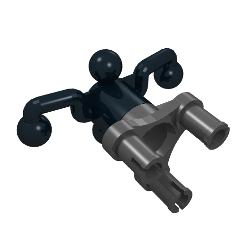 Part 32495c01 – Technic, Steering Arm with 4 Tow Ball with Black Wheel Hub 3 Pin Triangular (32495 / 32496)
